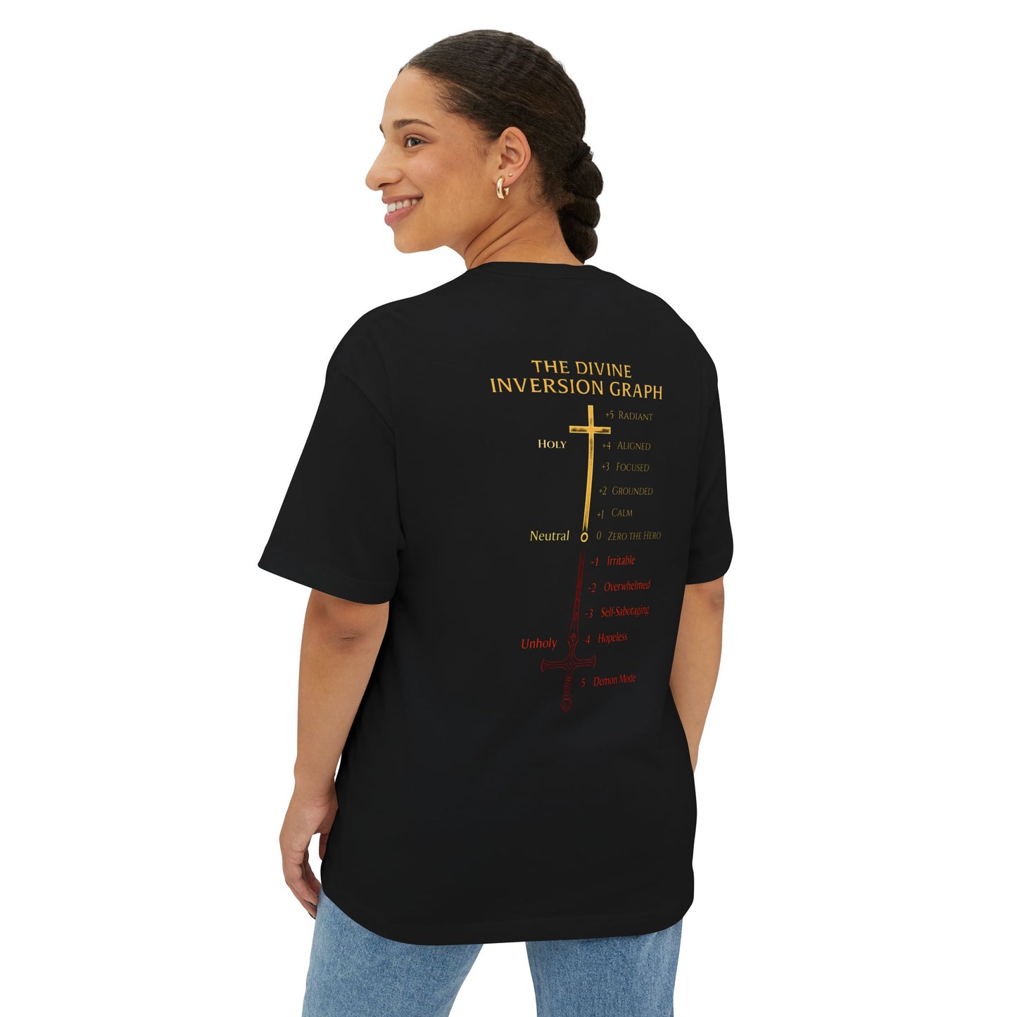 THE DIVINE INVERSION GRAPH Faith-Inspired Unisex Oversized Tee, Religious Boxy T-Shirt, Casual Apparel, Spiritual Gift, Church Event T-Shirt